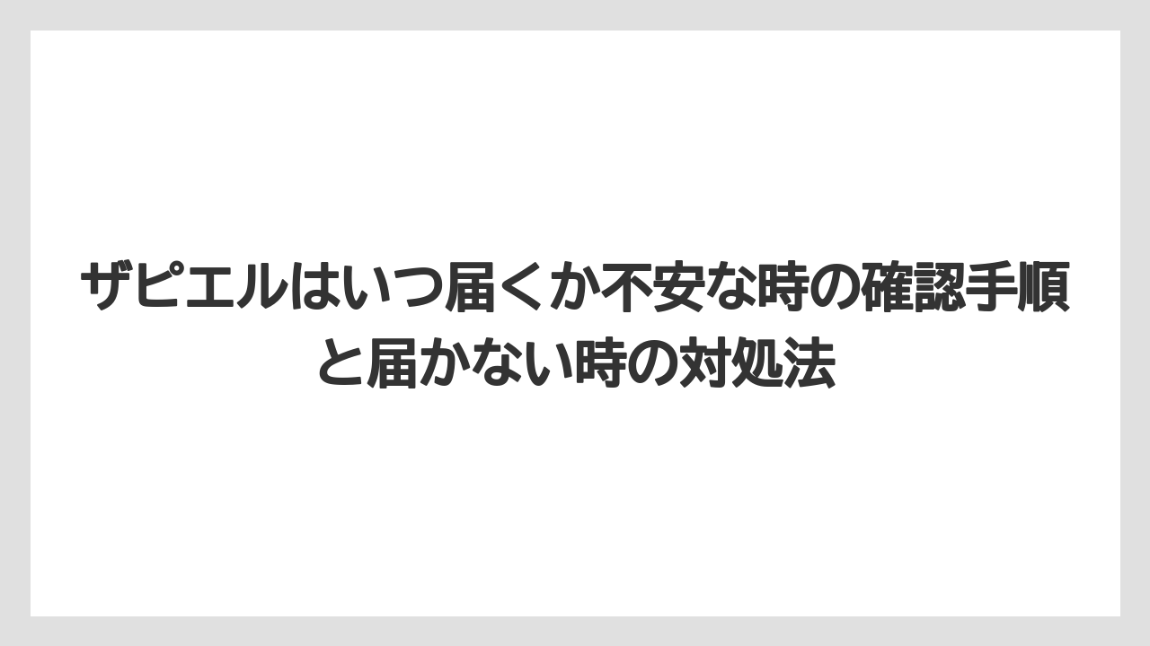 ザピエルはいつ届くか不安な時の確認手順と届かない時の対処法