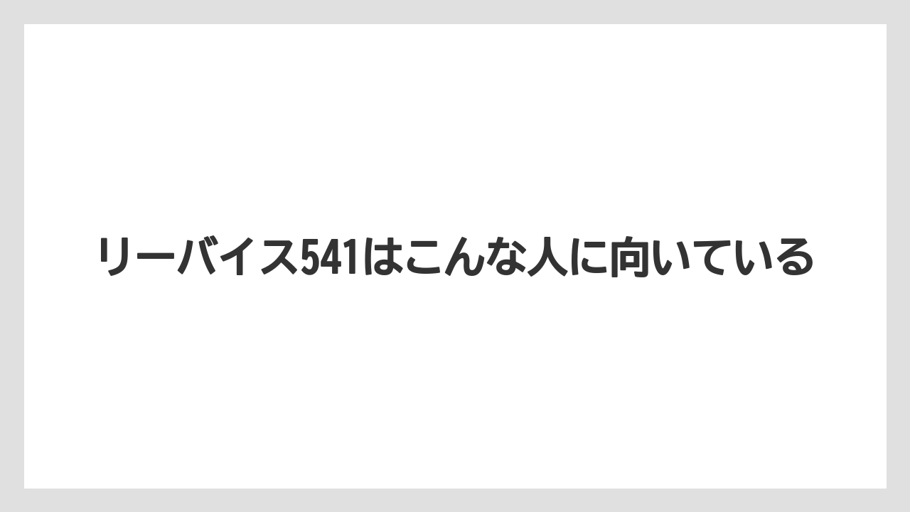 リーバイス541はこんな人に向いている