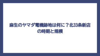 麻生のヤマダ電機跡地は何に？北33条新店の時期と規模