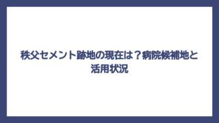 秩父セメント跡地の現在は？病院候補地と活用状況