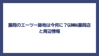 藤岡のエーツー跡地は今何に？GUMMA藤岡店と周辺情報