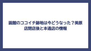 函館のココイチ跡地は今どうなった？美原店閉店後と本通店の情報