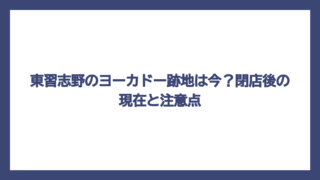 東習志野のヨーカドー跡地は今？閉店後の現在と注意点
