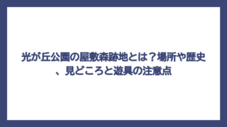 光が丘公園の屋敷森跡地とは？場所や歴史、見どころと遊具の注意点