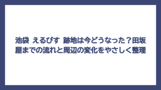 池袋 えるびす 跡地は今どうなった？田坂屋までの流れと周辺の変化をやさしく整理