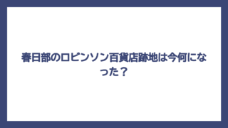 春日部のロビンソン百貨店跡地は今何になった？