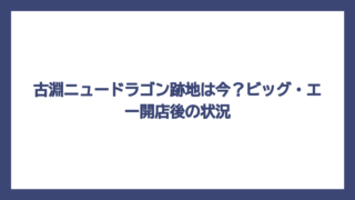 古淵ニュードラゴン跡地は今？ビッグ・エー開店後の状況