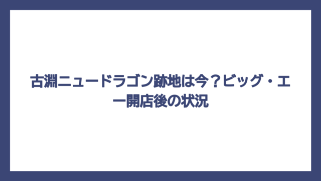 古淵ニュードラゴン跡地は今？ビッグ・エー開店後の状況