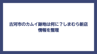 古河市のカムイ跡地は何に？しまむら新店情報を整理