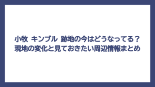 小牧 キンブル 跡地の今はどうなってる？現地の変化と見ておきたい周辺情報まとめ