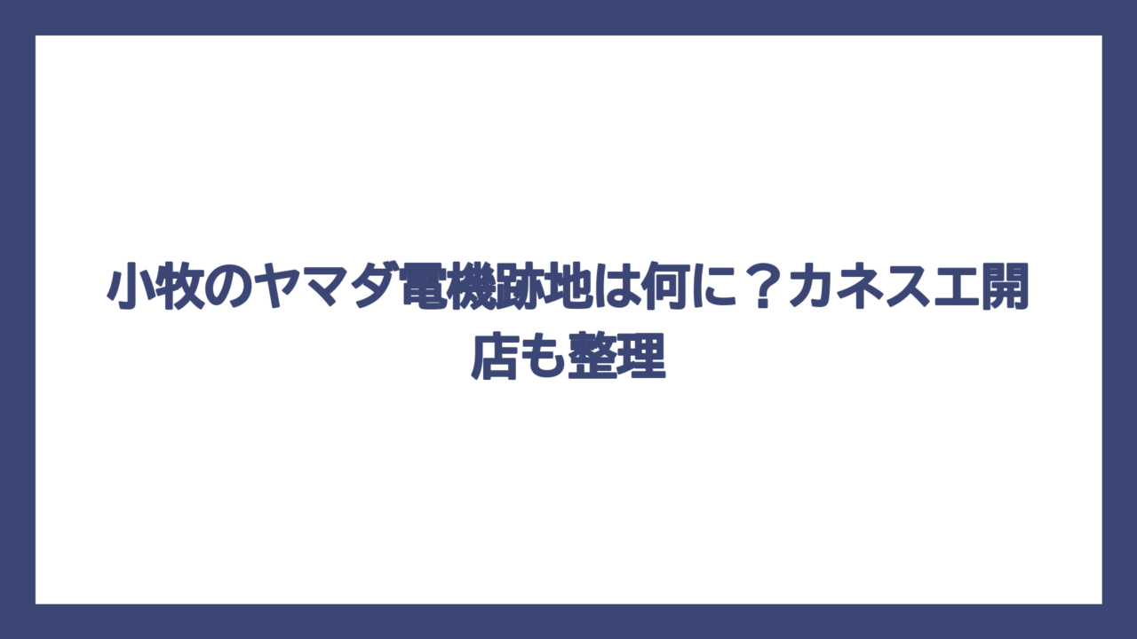 小牧のヤマダ電機跡地は何に？カネスエ開店も整理