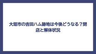 大垣市の吉田ハム跡地は今後どうなる？閉店と解体状況