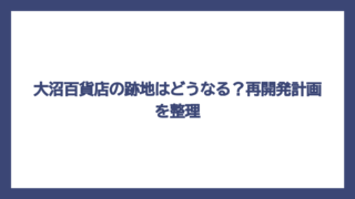 大沼百貨店の跡地はどうなる？再開発計画を整理
