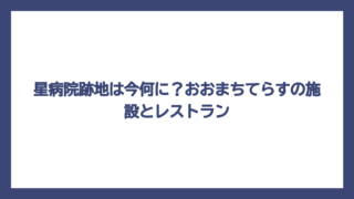 星病院跡地は今何に？おおまちてらすの施設とレストラン