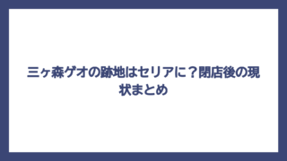 三ヶ森ゲオの跡地はセリアに？閉店後の現状まとめ