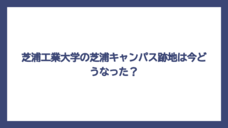 芝浦工業大学の芝浦キャンパス跡地は今どうなった？
