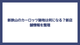新狭山のカーロッツ跡地は何になる？新店舗情報を整理