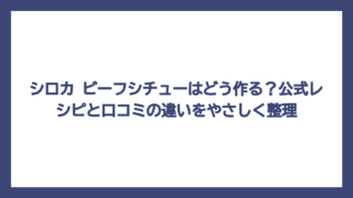 シロカ ビーフシチューはどう作る？公式レシピと口コミの違いをやさしく整理