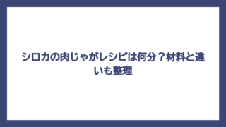 シロカの肉じゃがレシピは何分？材料と違いも整理