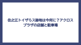 住之江トイザらス跡地は今何に？アクロスプラザの店舗と駐車場