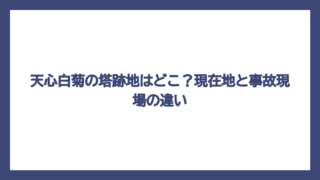 天心白菊の塔跡地はどこ？現在地と事故現場の違い