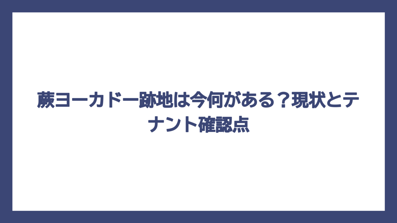 蕨ヨーカドー跡地は今何がある？現状とテナント確認点