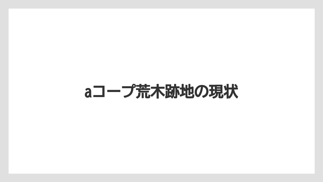 aコープ荒木跡地の現状
