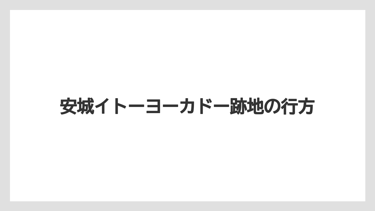 安城イトーヨーカドー跡地の行方