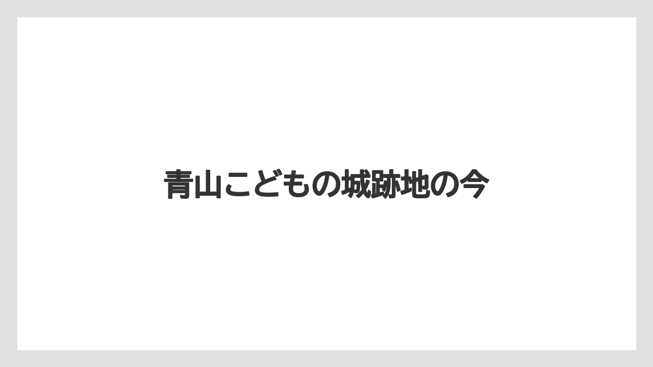 青山こどもの城跡地の今