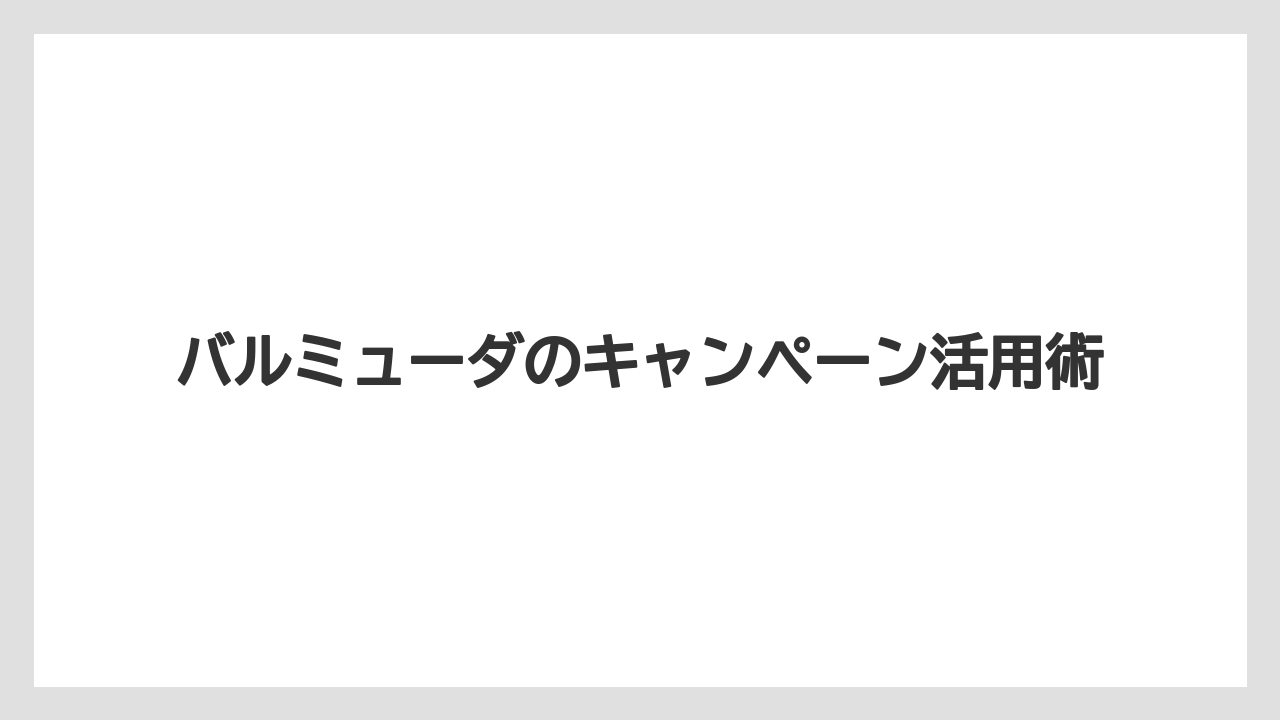 バルミューダのキャンペーン活用術