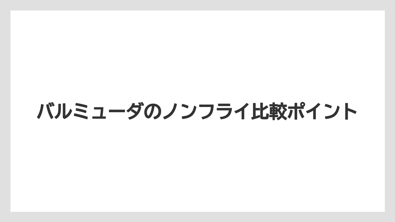バルミューダのノンフライ比較ポイント