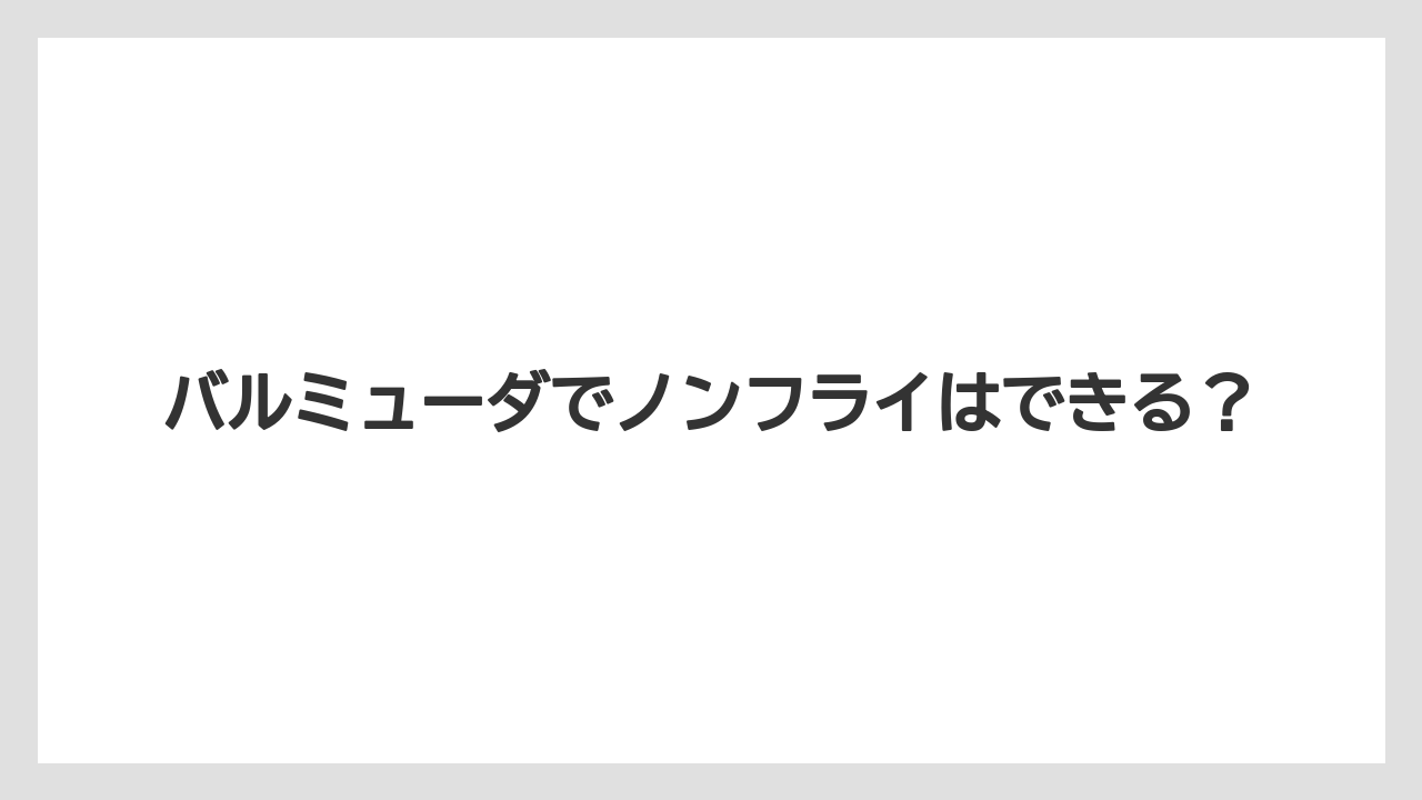 バルミューダでノンフライはできる?