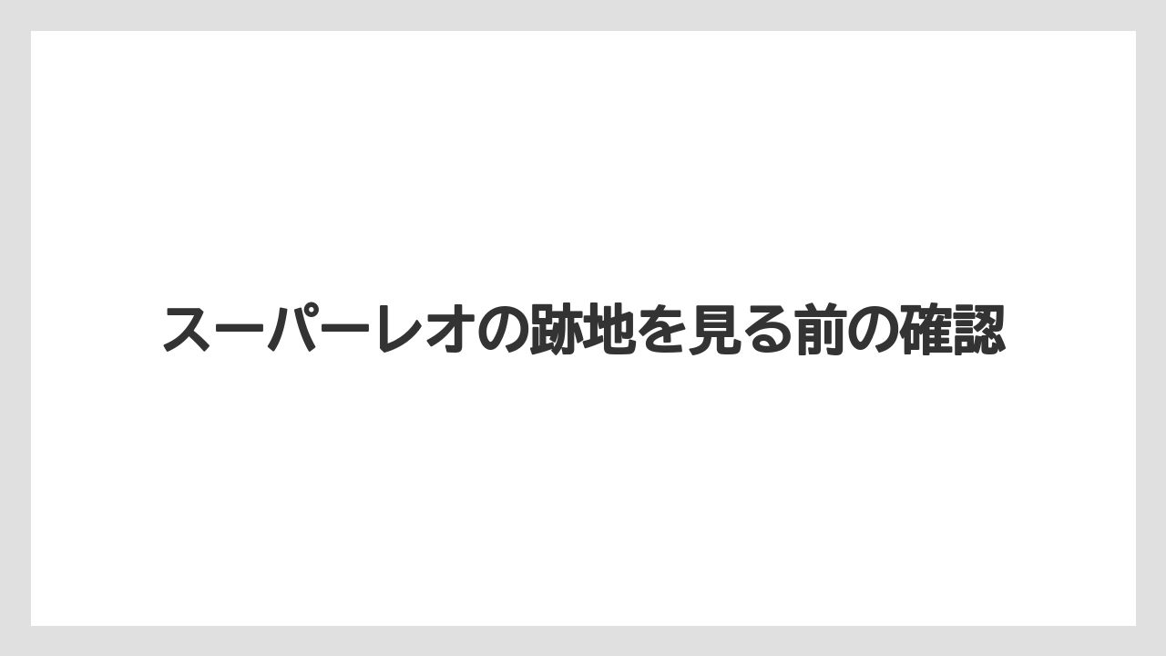 スーパーレオの跡地を見る前の確認