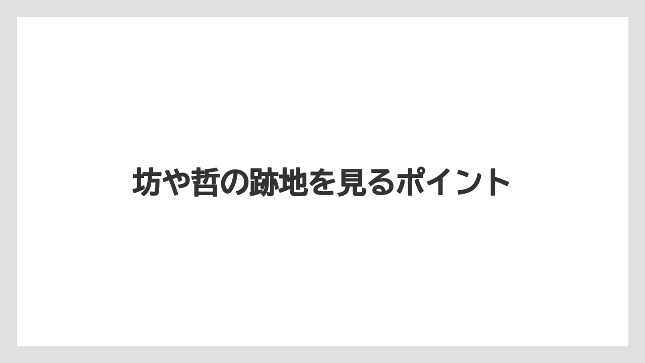 坊や哲の跡地を見るポイント