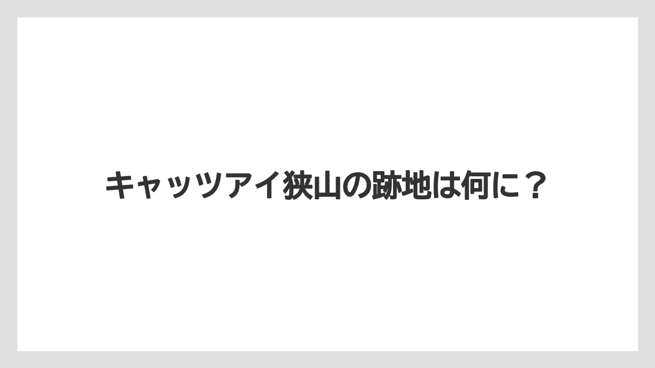 キャッツアイ狭山の跡地は何に?