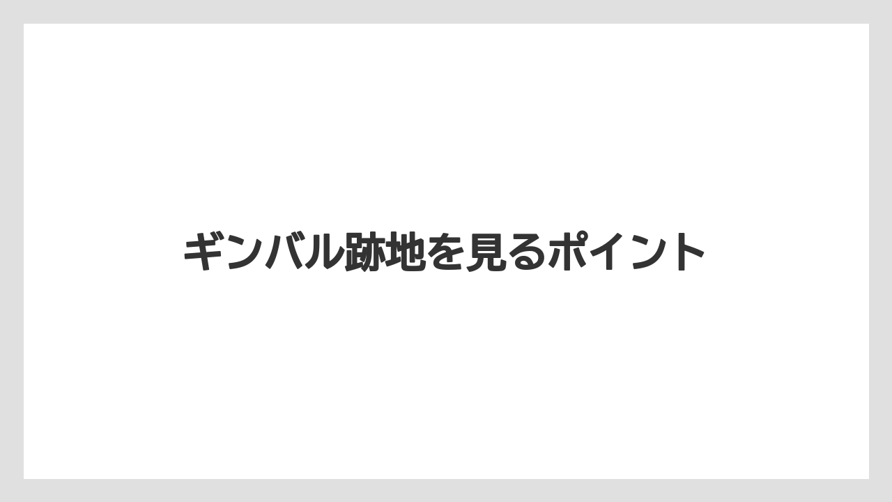 ギンバル跡地を見るポイント