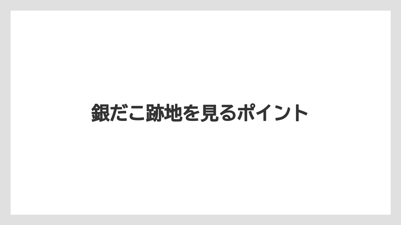 銀だこ跡地を見るポイント