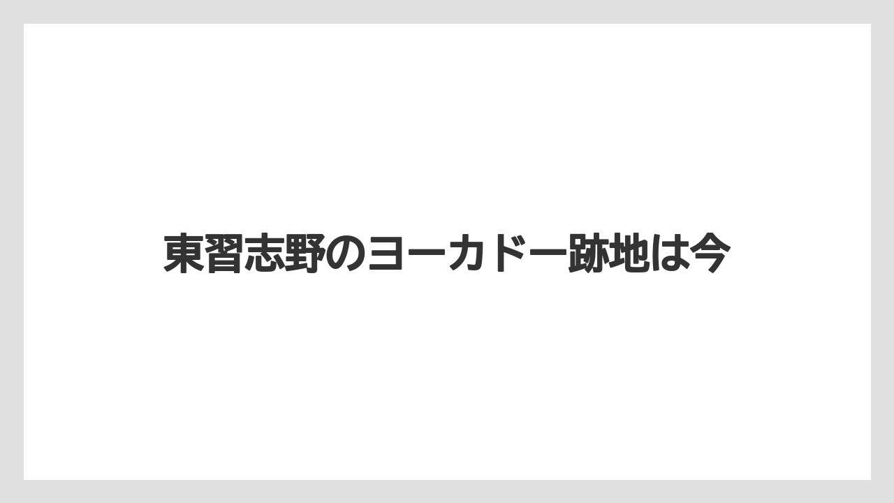 東習志野のヨーカドー跡地は今