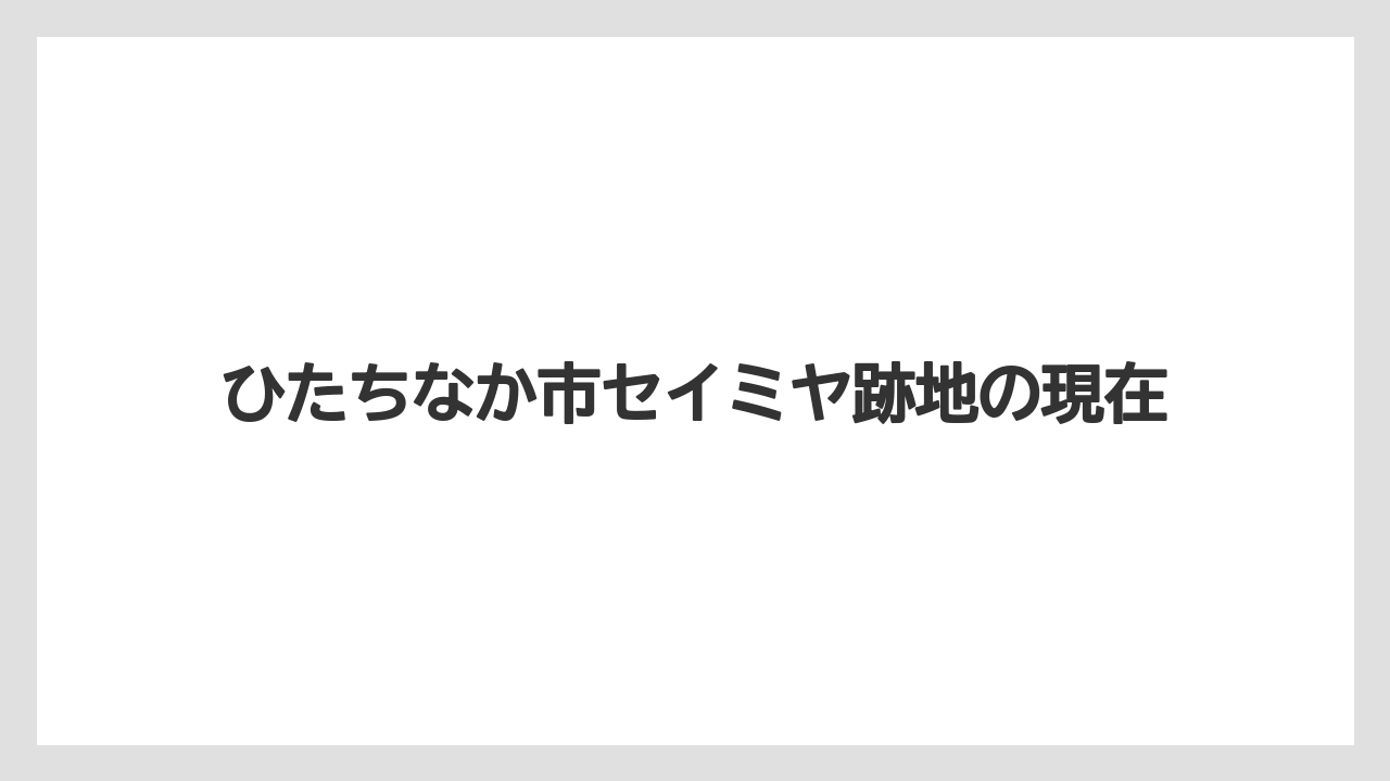 ひたちなか市セイミヤ跡地の現在