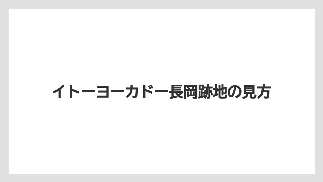 イトーヨーカドー長岡跡地の見方