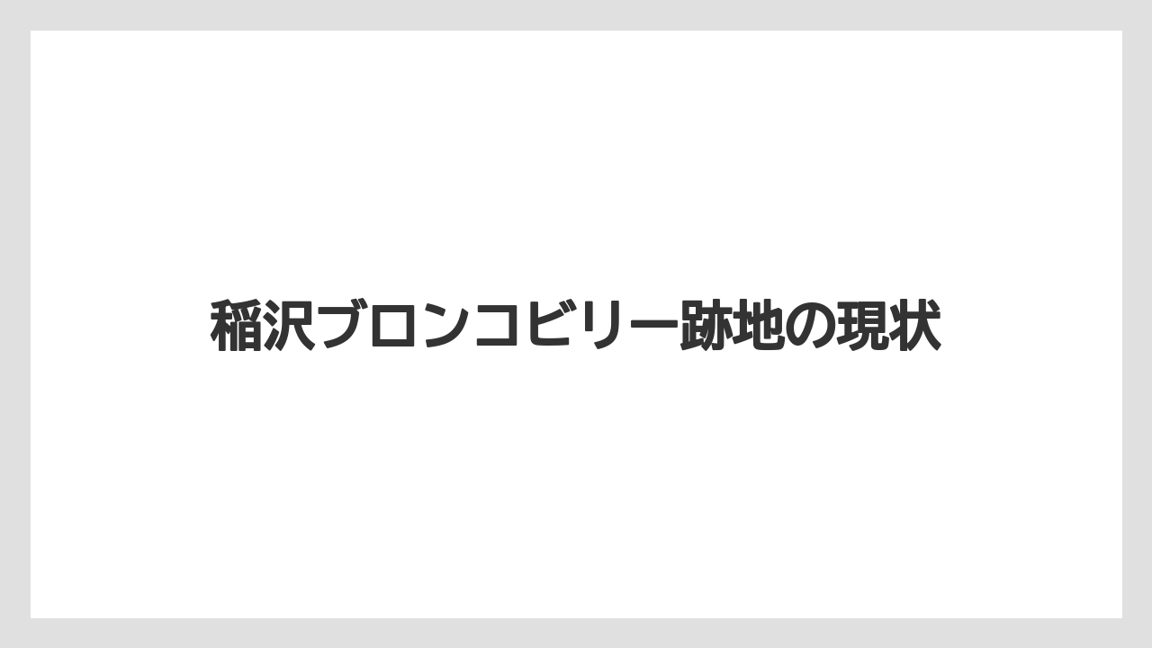 稲沢ブロンコビリー跡地の現状