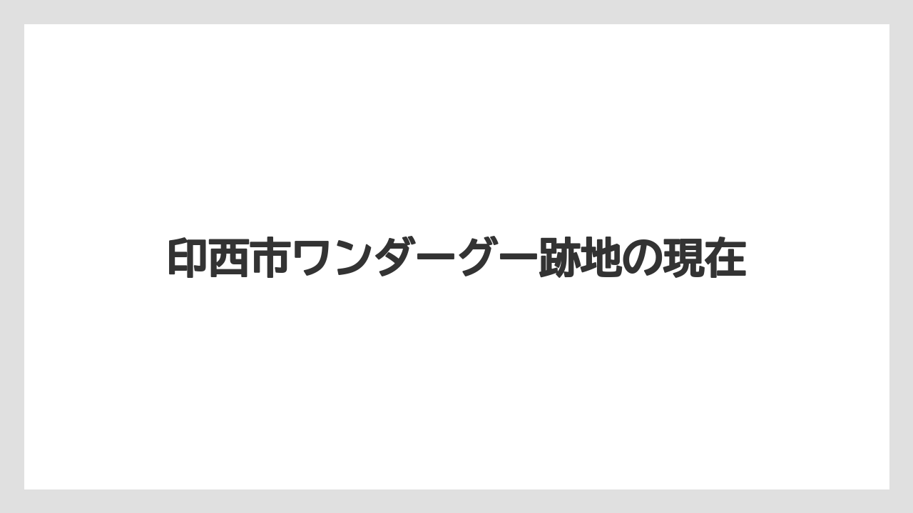 印西市ワンダーグー跡地の現在