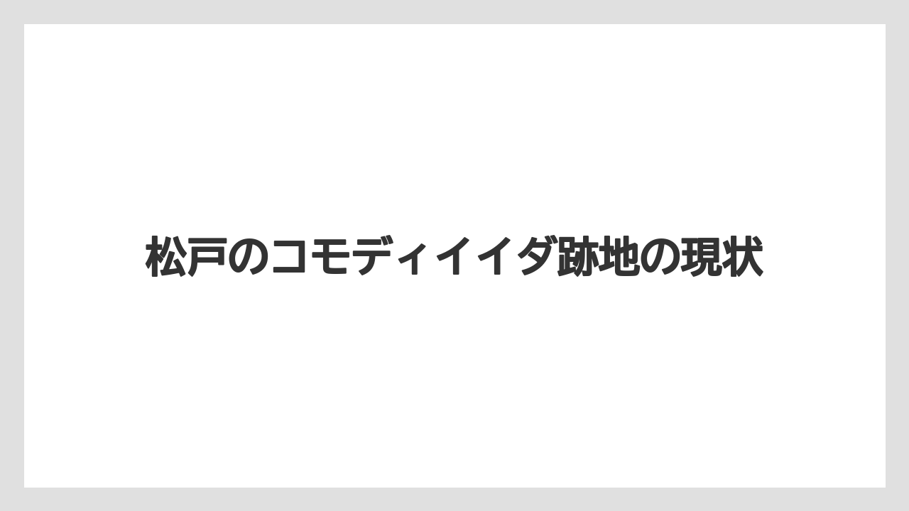 松戸のコモディイイダ跡地の現状