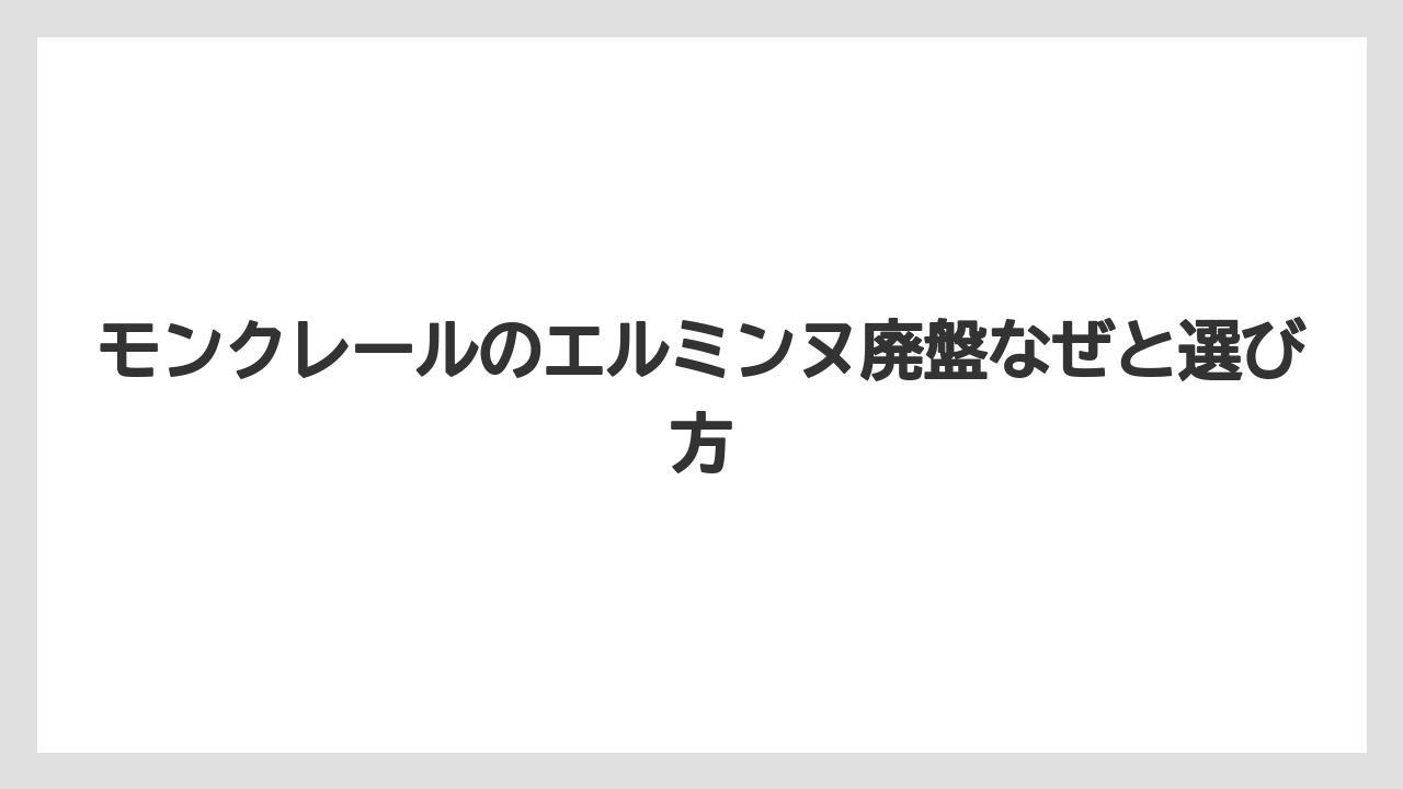 モンクレールのエルミンヌ廃盤なぜと選び方