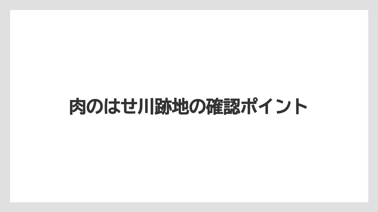 肉のはせ川跡地の確認ポイント