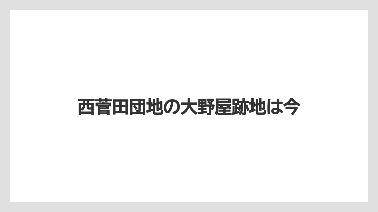 西菅田団地の大野屋跡地は今