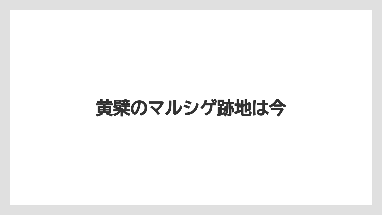 黄檗のマルシゲ跡地は今