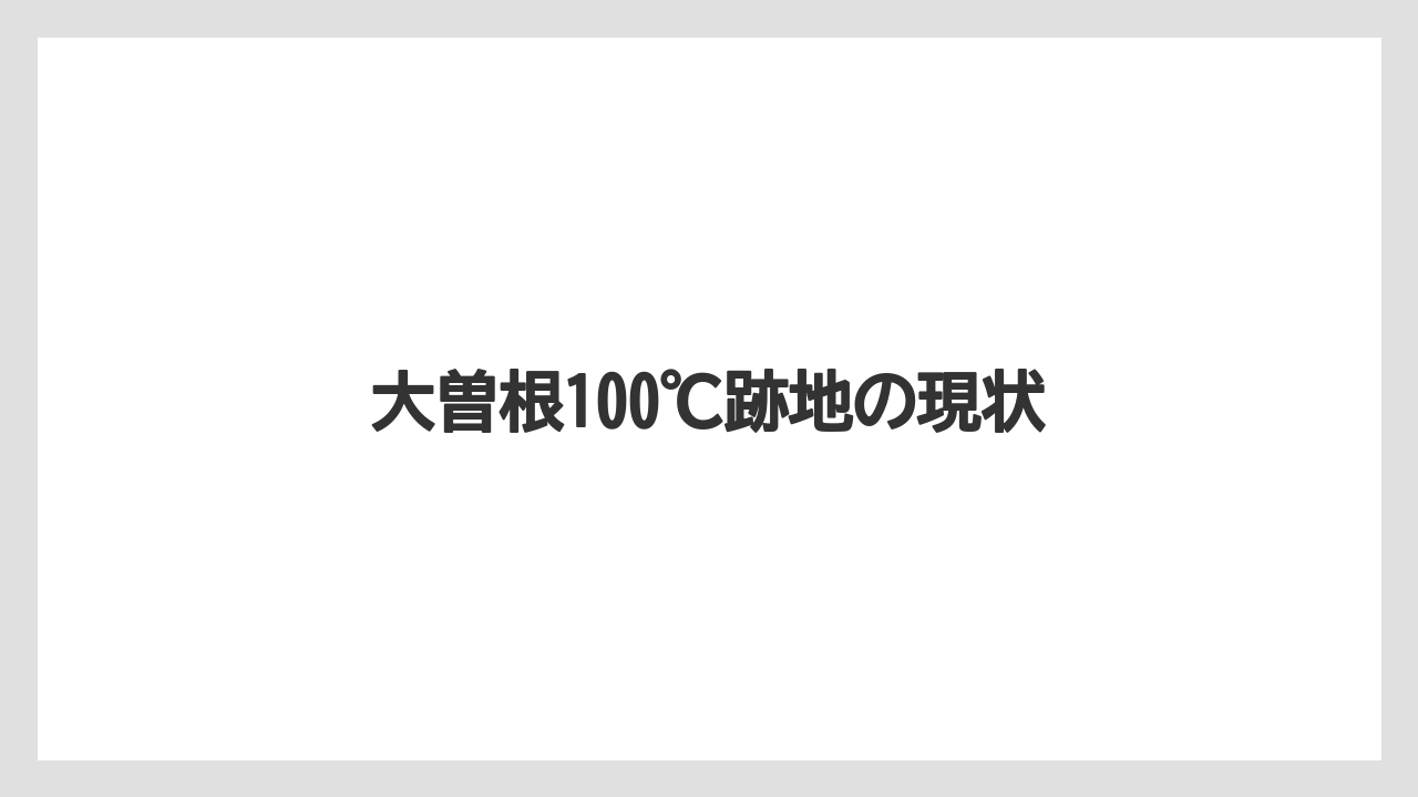 大曽根100℃跡地の現状