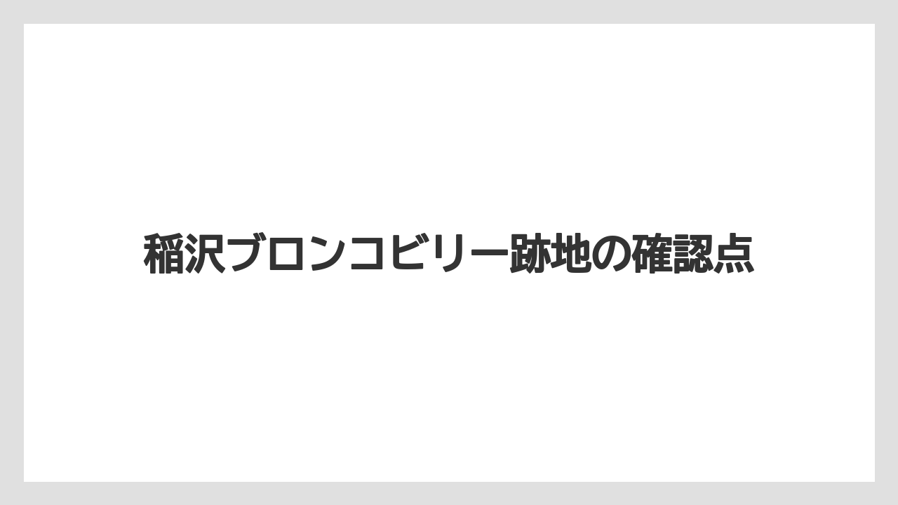 稲沢ブロンコビリー跡地の確認点