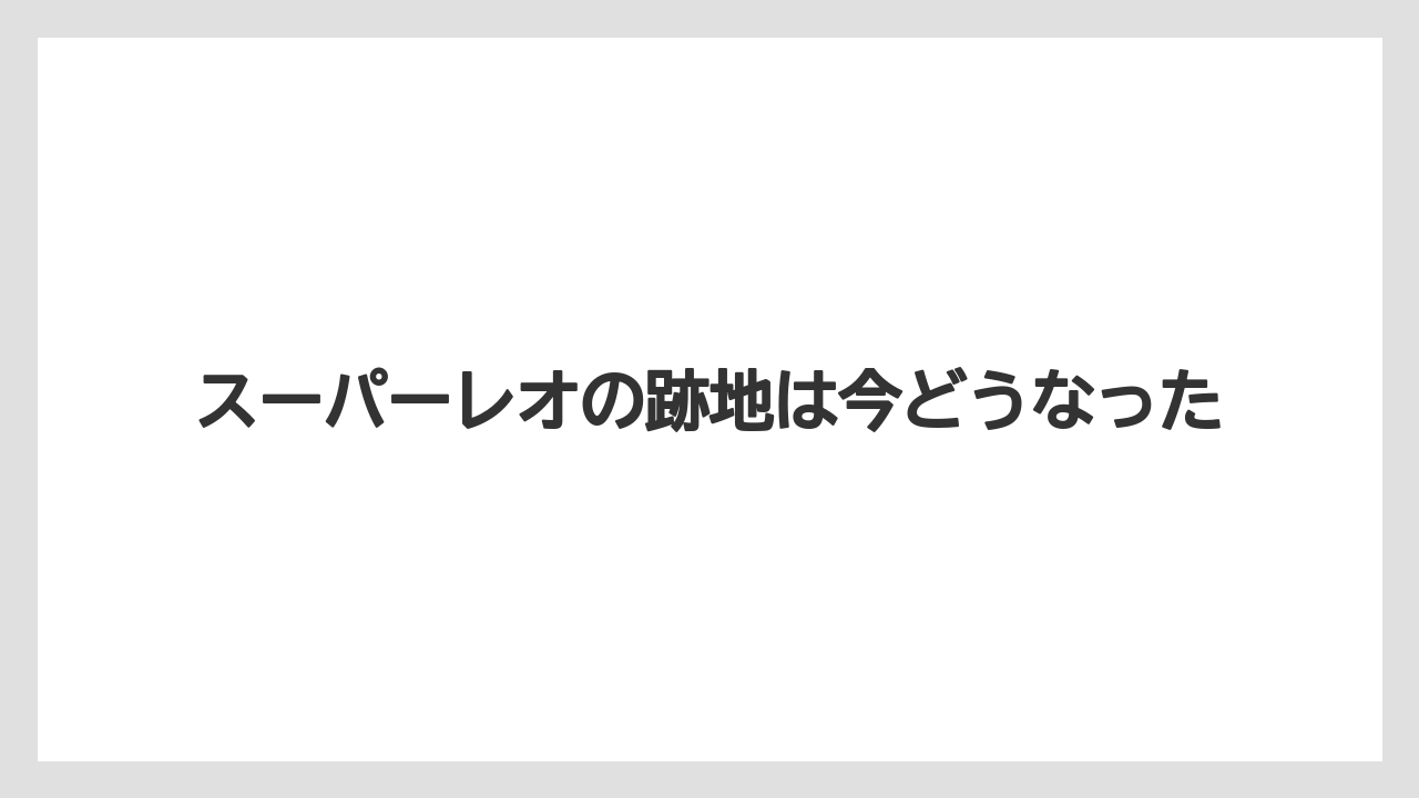 スーパーレオの跡地は今どうなった
